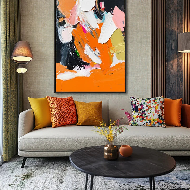 Multicolor Abstract Bold Color Oil Painting Modern Vibrant Textured Canvas Art - Artwallpainting