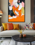 Multicolor Abstract Bold Color Oil Painting Modern Vibrant Textured Canvas Art - Artwallpainting