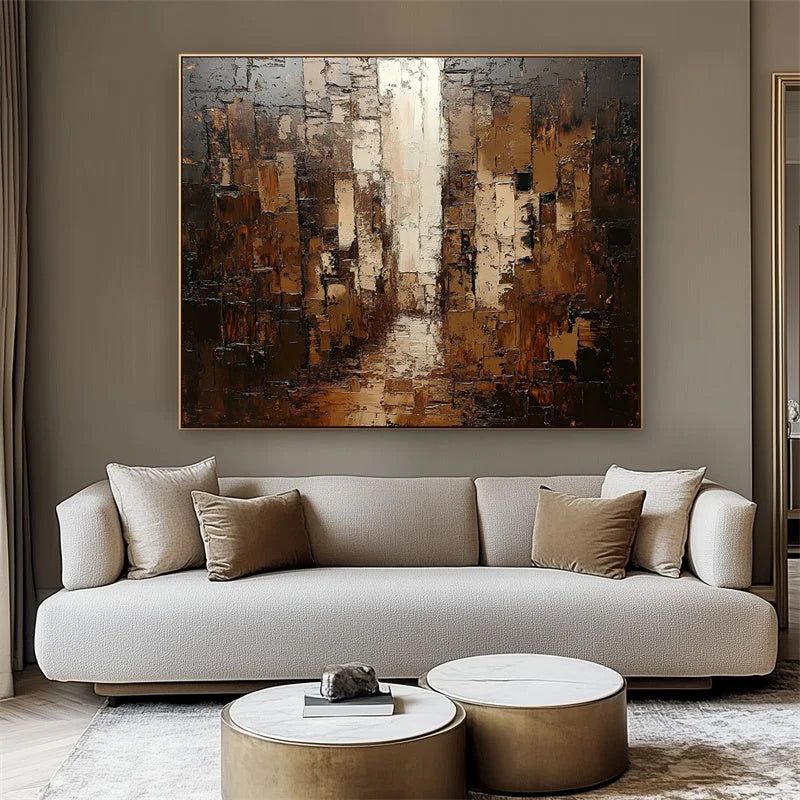 Multicolor Abstract Cityscape Art Canvas Painting For Home Decoration - Artwallpainting