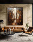 Multicolor Abstract Cityscape Art Canvas Painting For Home Decoration - Artwallpainting
