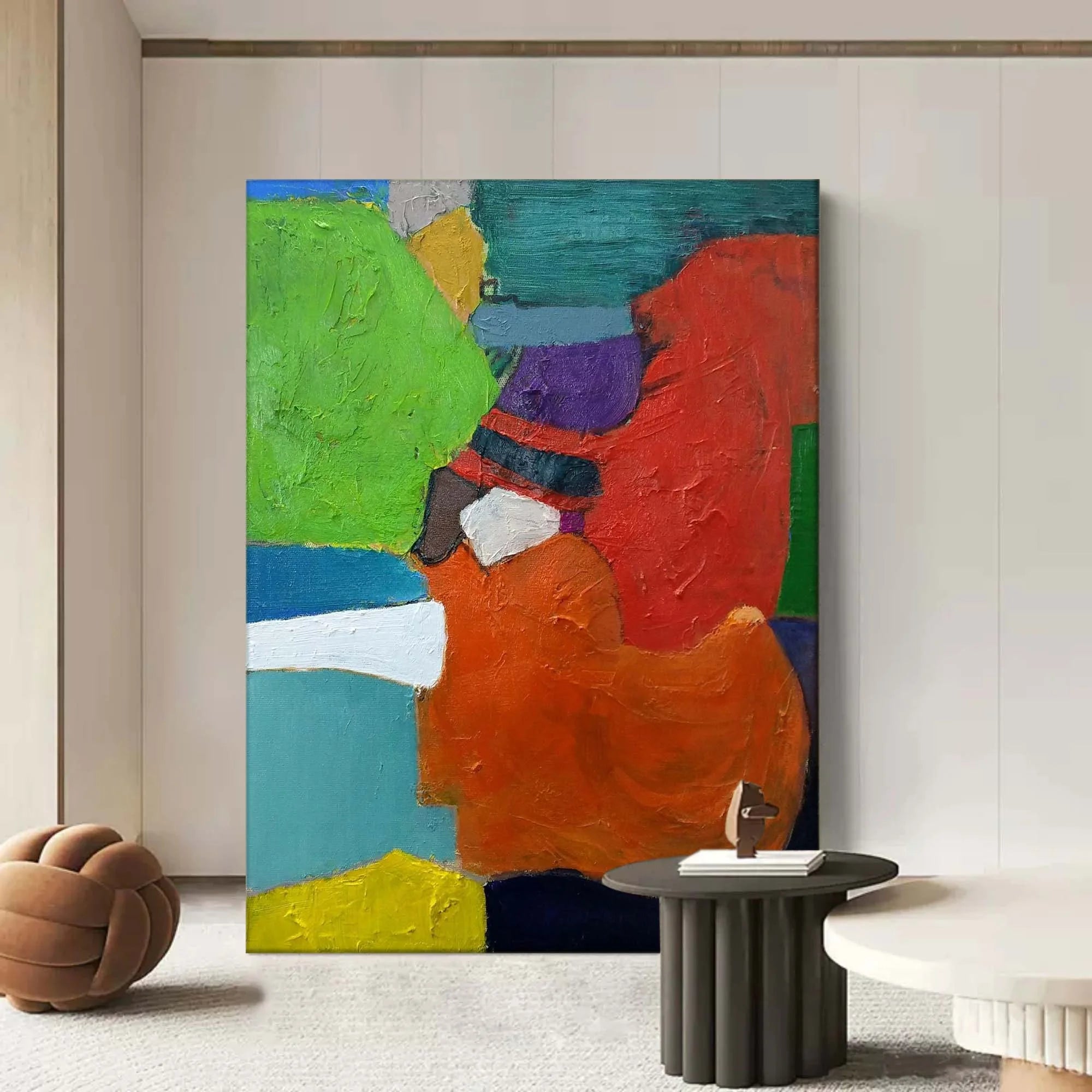 Multicolor Abstract Color Block Composition - Bold Geometric Shapes On Canvas - Artwallpainting