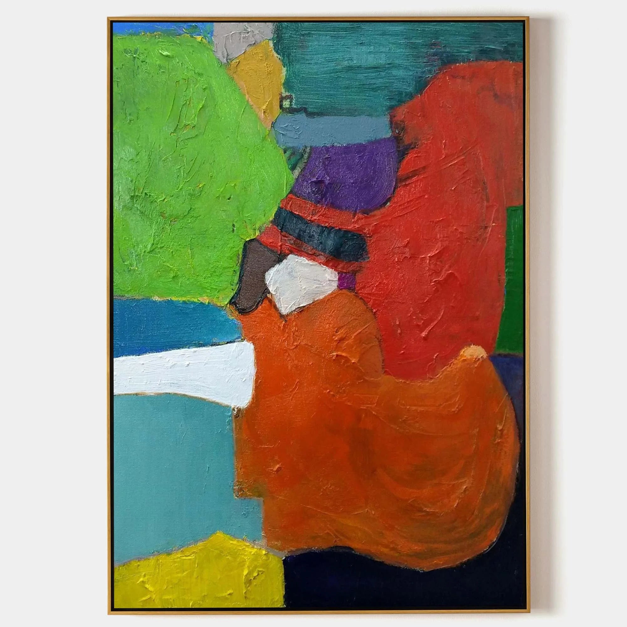 Multicolor Abstract Color Block Composition - Bold Geometric Shapes On Canvas - Artwallpainting