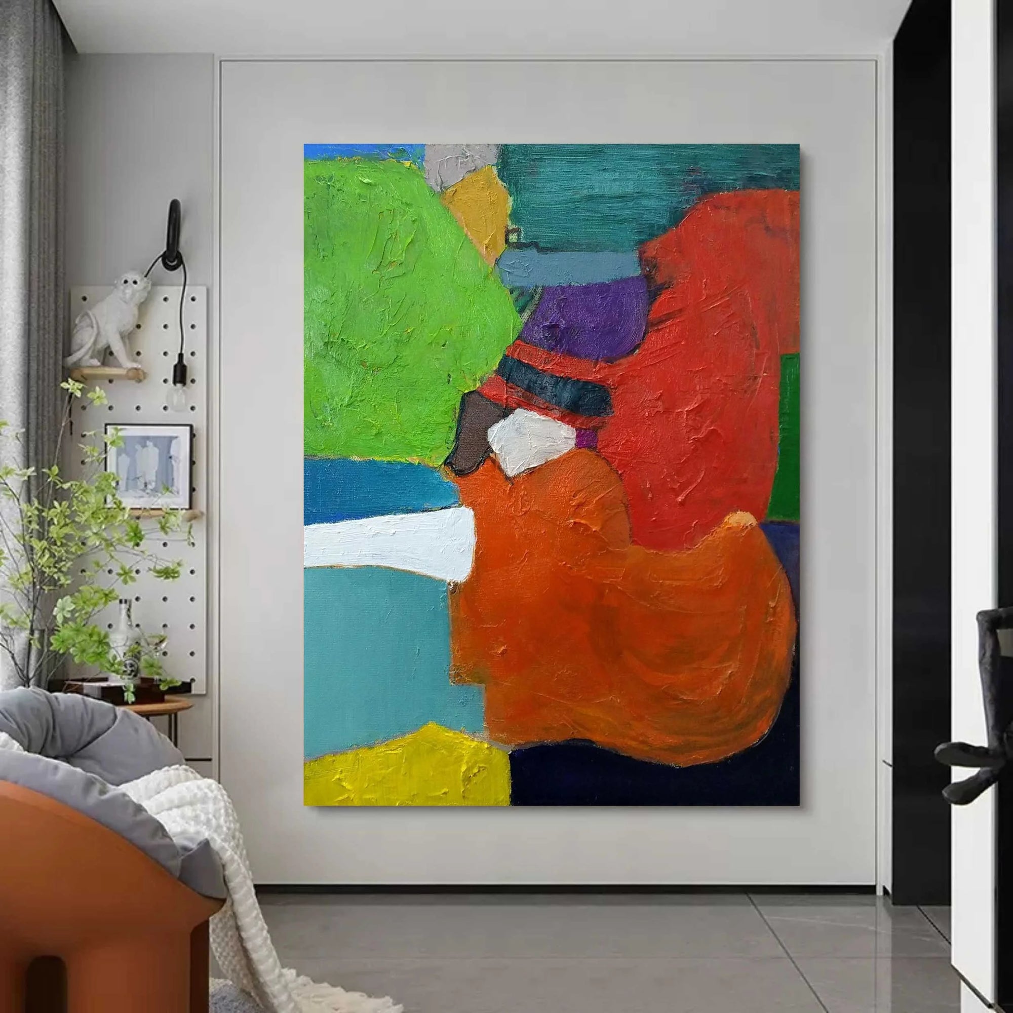 Multicolor Abstract Color Block Composition - Bold Geometric Shapes On Canvas - Artwallpainting