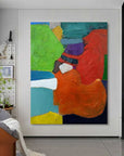 Multicolor Abstract Color Block Composition - Bold Geometric Shapes On Canvas - Artwallpainting