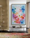 Multicolor Abstract Colorful Petals Textured Oil Painting | Modern Wall Art For Home Decor - Artwallpainting