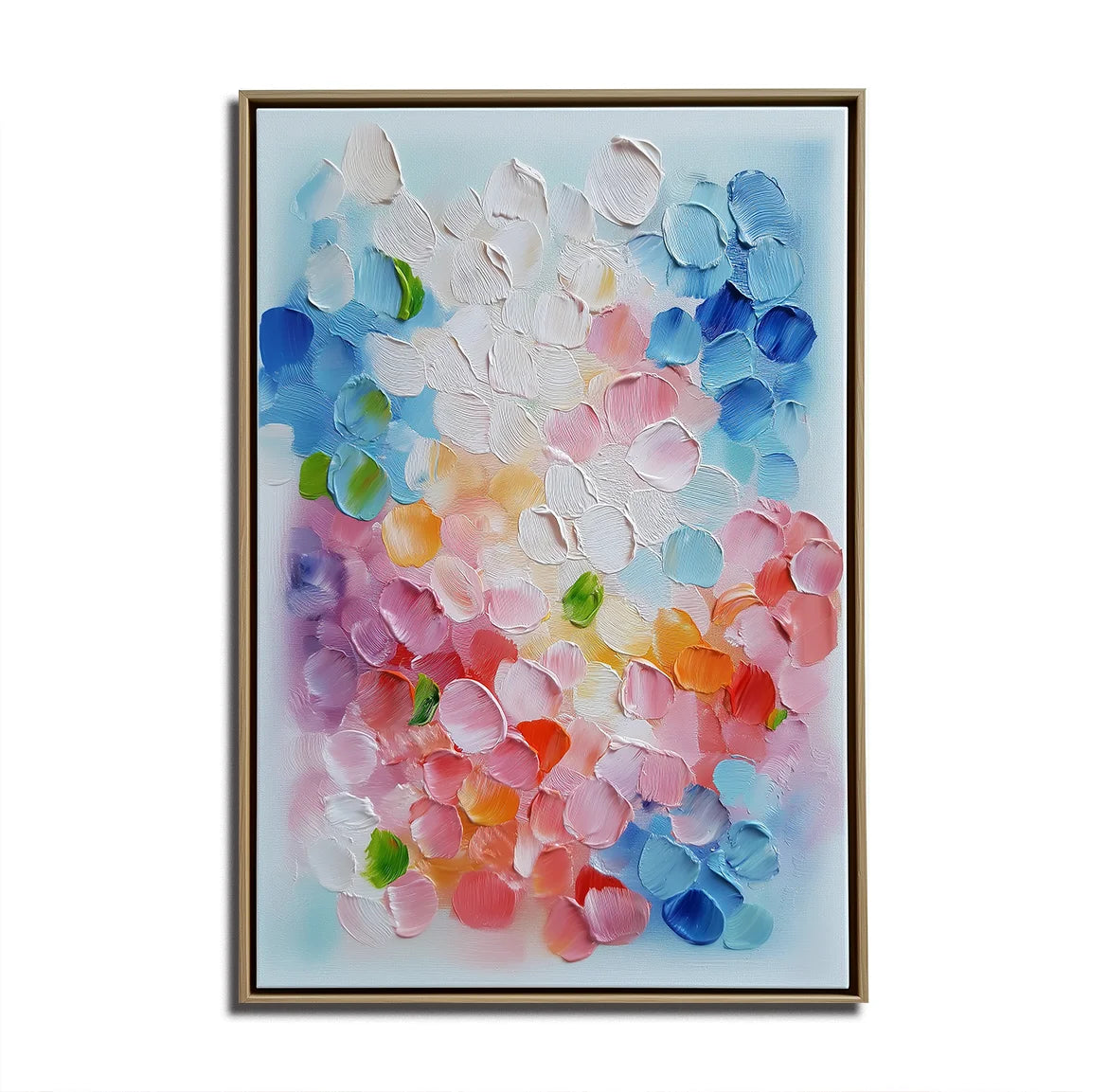 Multicolor Abstract Colorful Petals Textured Oil Painting | Modern Wall Art For Home Decor - Artwallpainting