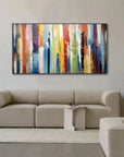 Multicolor Abstract Colorful Striped Canvas Art - Modern Vertical Wall Decor - Artwallpainting