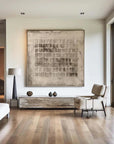 Multicolor Abstract Geometric Texture Neutral Square Grid Canvas - Artwallpainting