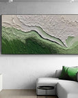 Multicolor Abstract Green And Textured Wall Art - Modern Horizontal Canvas - Artwallpainting