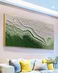 Multicolor Abstract Green And Textured Wall Art - Modern Horizontal Canvas - Artwallpainting