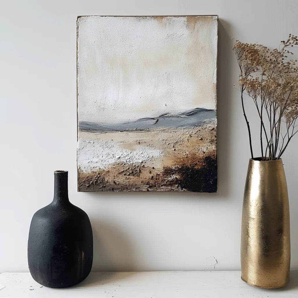 Multicolor Abstract Landscape In Earthy Tones 1 - Textured Nature Art - Artwallpainting
