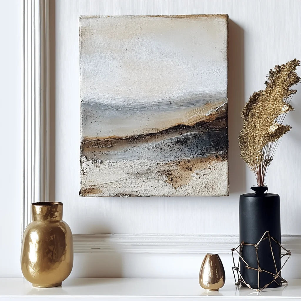 Multicolor Abstract Landscape In Earthy Tones 2 - Textured Nature Art - Artwallpainting