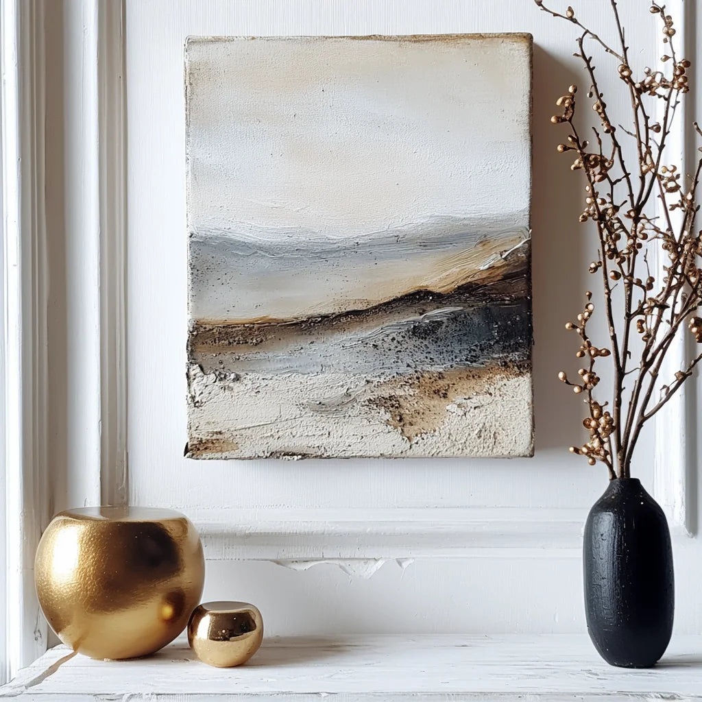 Multicolor Abstract Landscape In Earthy Tones 2 - Textured Nature Art - Artwallpainting