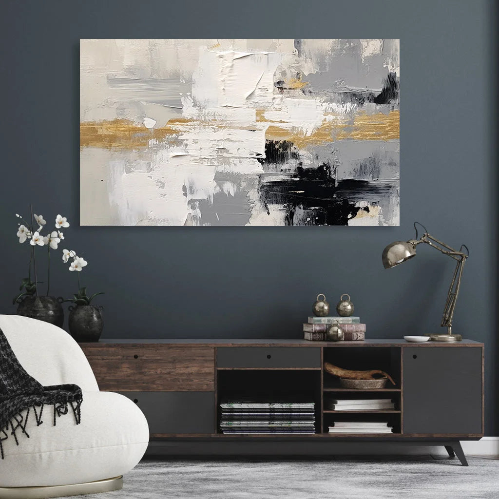 Multicolor Abstract Layers Symphony Canvas Painting For Home Decoration - Artwallpainting