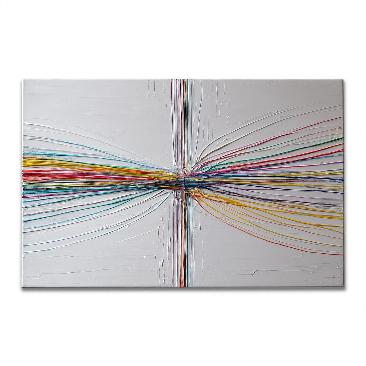 Multicolor Abstract Line Painting - Convergence Lines - Artwallpainting