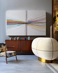 Multicolor Abstract Line Painting - Convergence Lines - Artwallpainting