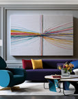 Multicolor Abstract Line Painting - Convergence Lines - Artwallpainting