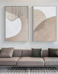 Multicolor Abstract Minimalist Dual Canvas Set With Textured Design Set Of 2 - Artwallpainting