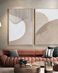 Multicolor Abstract Minimalist Dual Canvas Set With Textured Design Set Of 2 - Artwallpainting