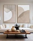 Multicolor Abstract Minimalist Dual Canvas Set With Textured Design Set Of 2 - Artwallpainting