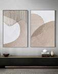 Multicolor Abstract Minimalist Dual Canvas Set With Textured Design Set Of 2 - Artwallpainting