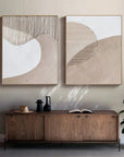 Multicolor Abstract Minimalist Dual Canvas Set With Textured Design Set Of 2 - Artwallpainting