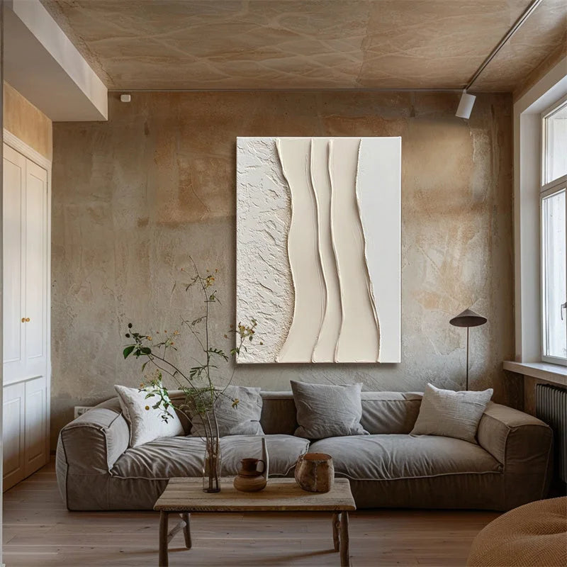 Multicolor Abstract Minimalist Textured Canvas Art For Elegant Interiors - Artwallpainting