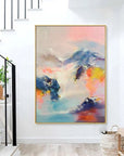 Multicolor Abstract Mountain Dream-Hand-Painted Abstract Landscape Dream-Like Oil Painting Wall Art - Artwallpainting