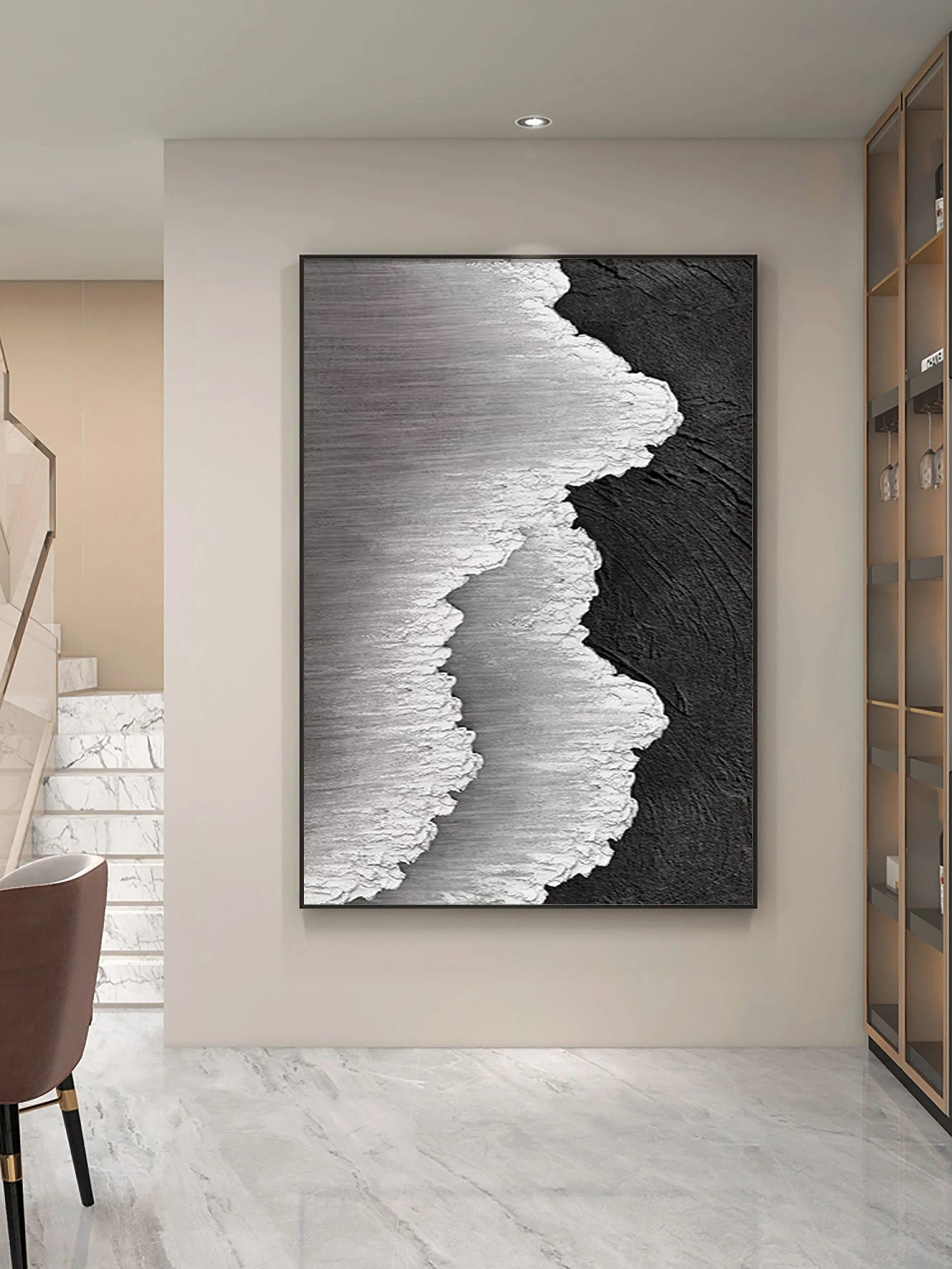 Multicolor Abstract Textured Ocean Wave Canvas Art - Artwallpainting
