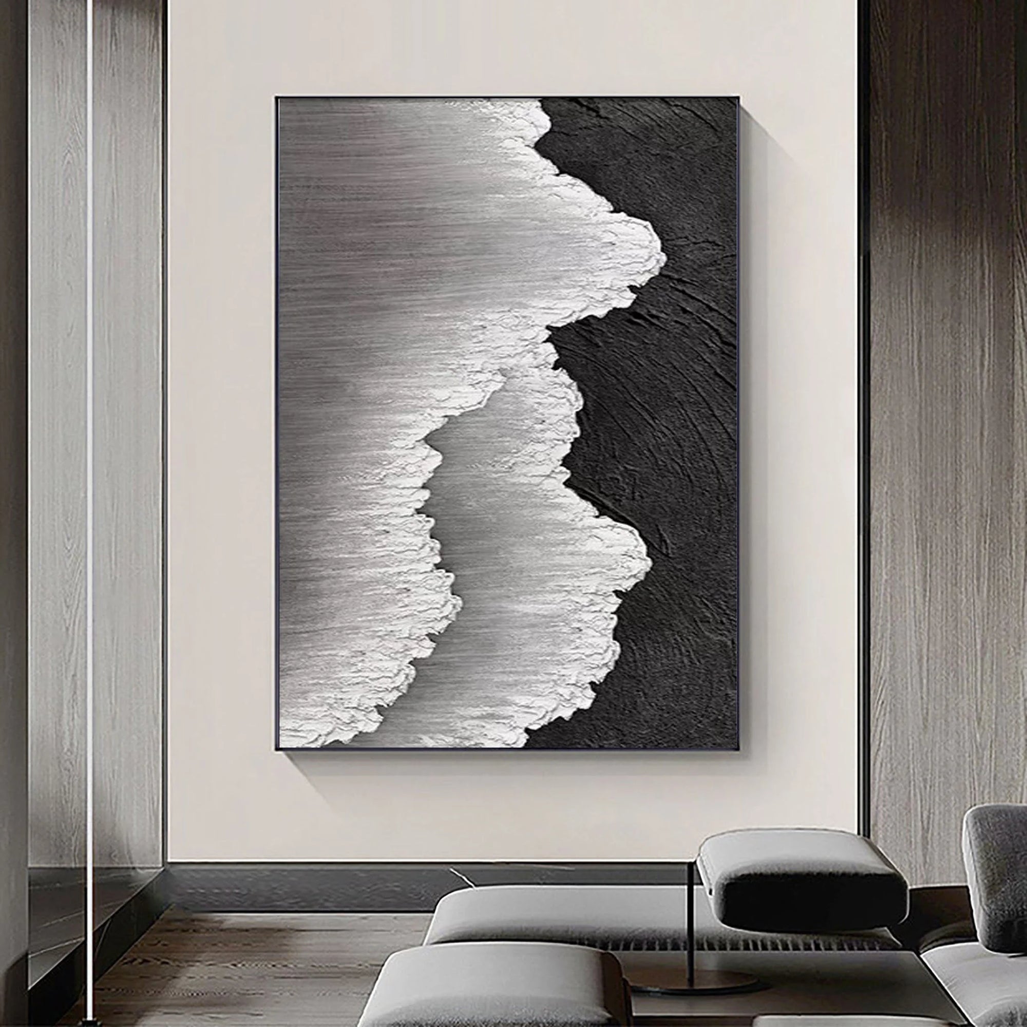 Multicolor Abstract Textured Ocean Wave Canvas Art - Artwallpainting