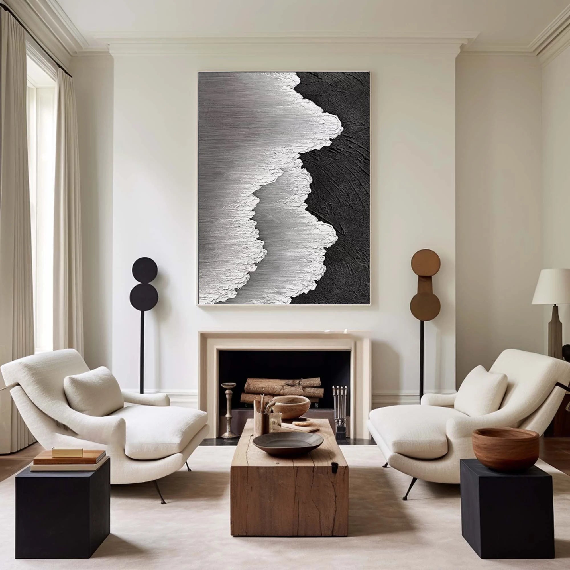 Multicolor Abstract Textured Ocean Wave Canvas Art - Artwallpainting