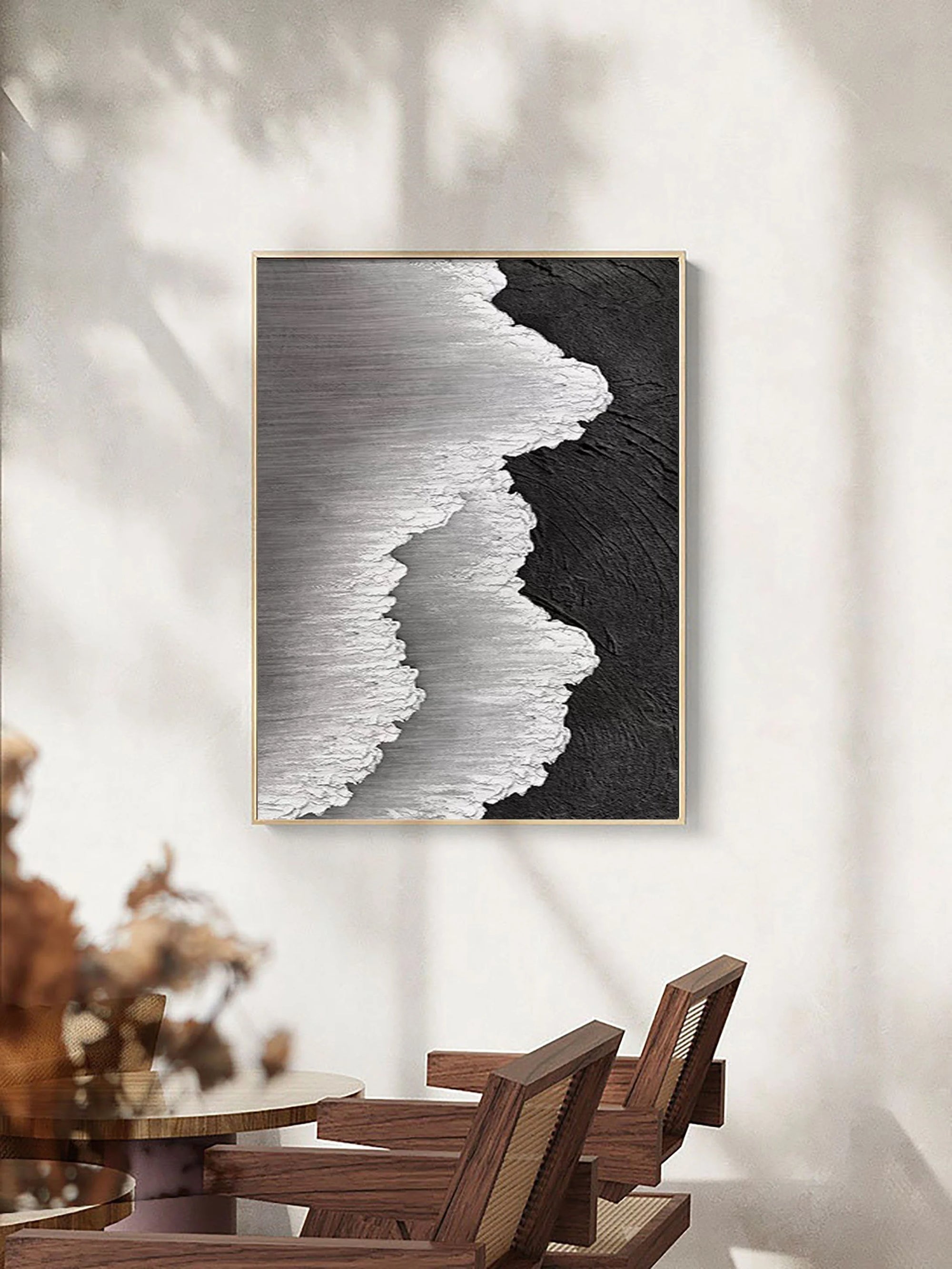 Multicolor Abstract Textured Ocean Wave Canvas Art - Artwallpainting