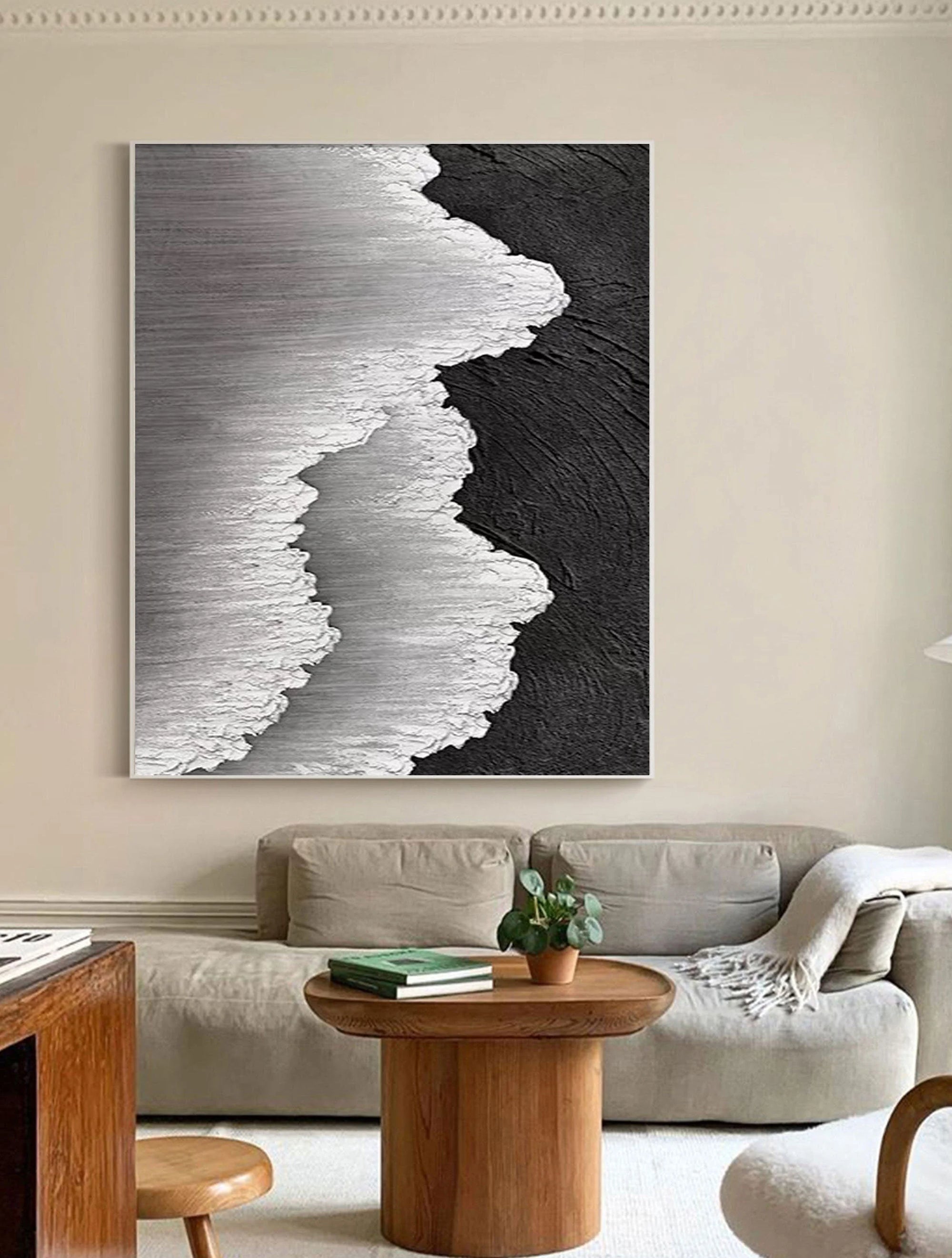 Multicolor Abstract Textured Ocean Wave Canvas Art - Artwallpainting
