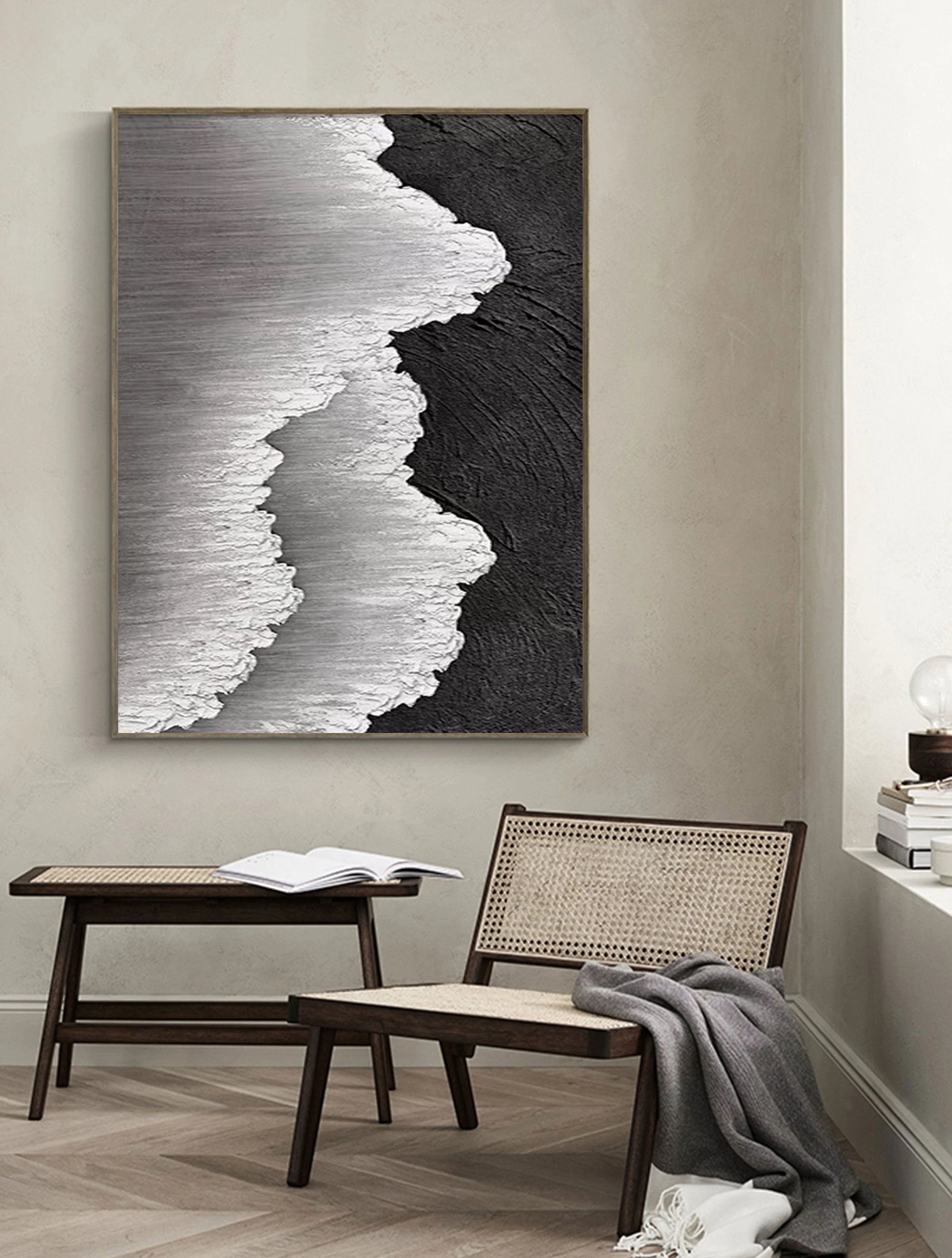 Multicolor Abstract Textured Ocean Wave Canvas Art - Artwallpainting