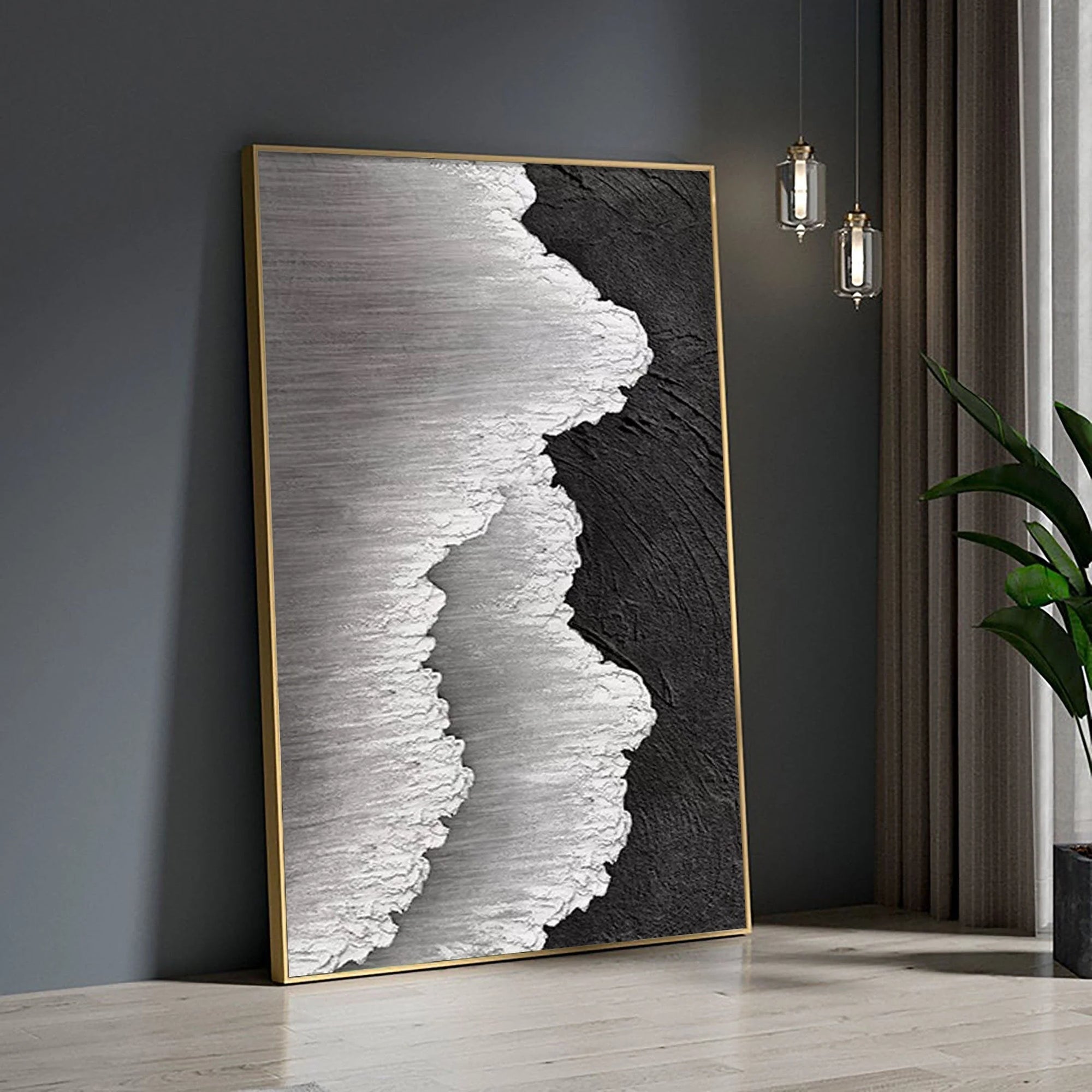Multicolor Abstract Textured Ocean Wave Canvas Art - Artwallpainting