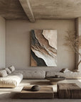 Multicolor Abstract Textured Wall Art - Earth Tones Flowing Layers Canvas Painting - Artwallpainting