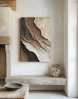 Multicolor Abstract Textured Wall Art - Earth Tones Flowing Layers Canvas Painting - Artwallpainting