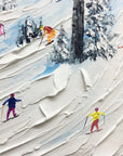 Multicolor Alpine Adventure Textured Ski Scene - Artwallpainting
