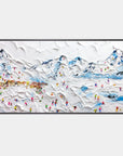 Multicolor Alpine Village Textured Ski Resort Scene - Artwallpainting