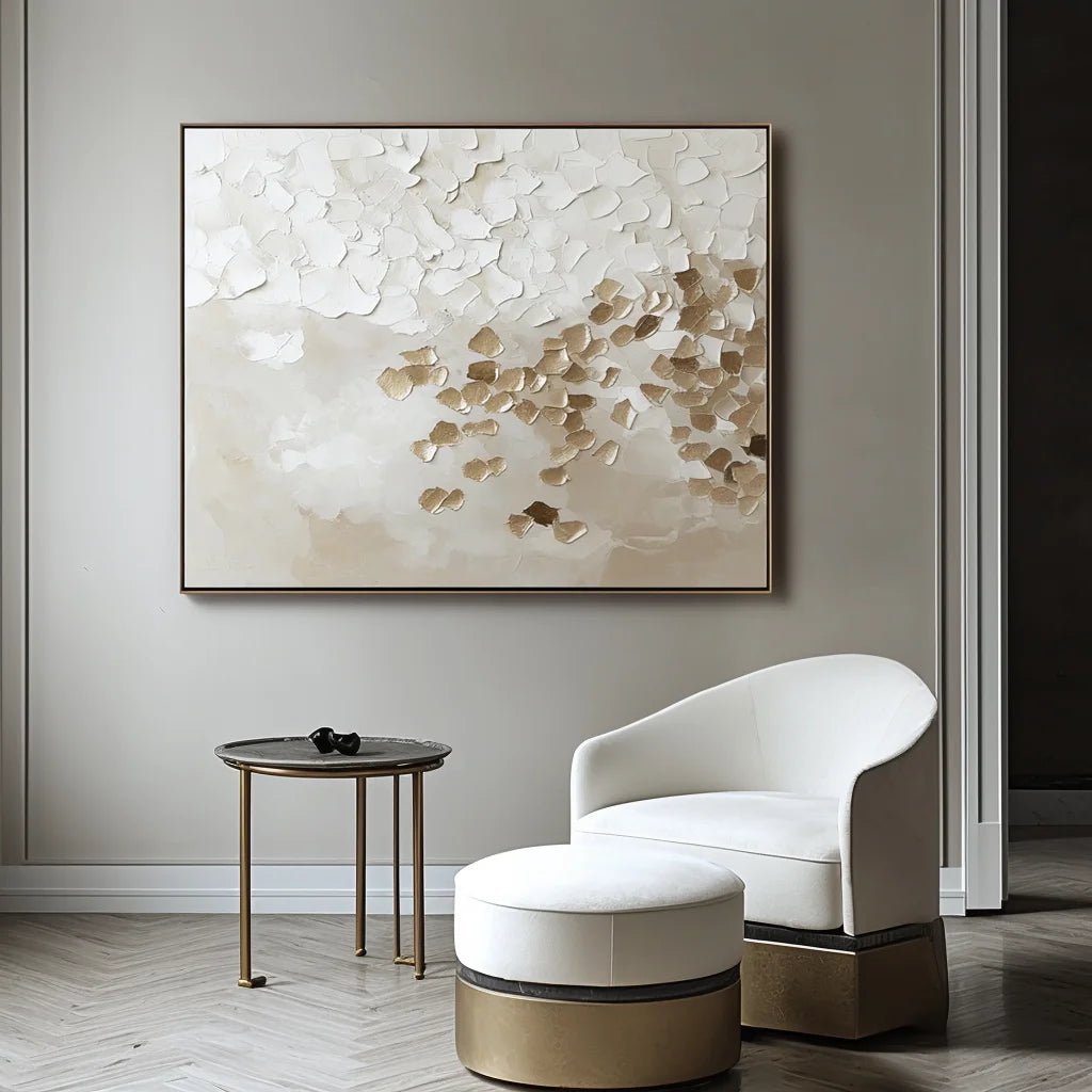 Multicolor And Gold Impasto Painting Abstract Texture Wall Art - Artwallpainting