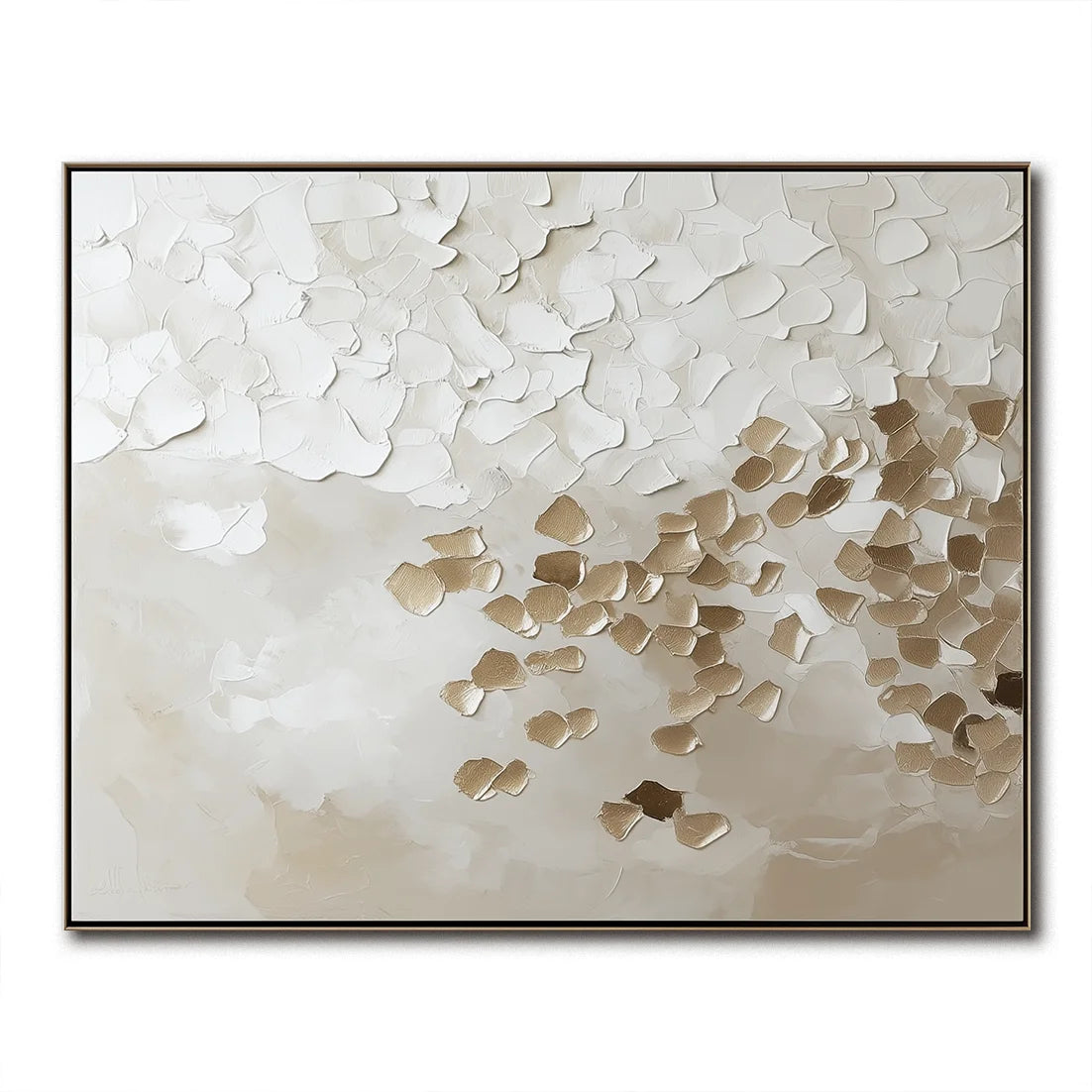 Multicolor And Gold Impasto Painting Abstract Texture Wall Art - Artwallpainting