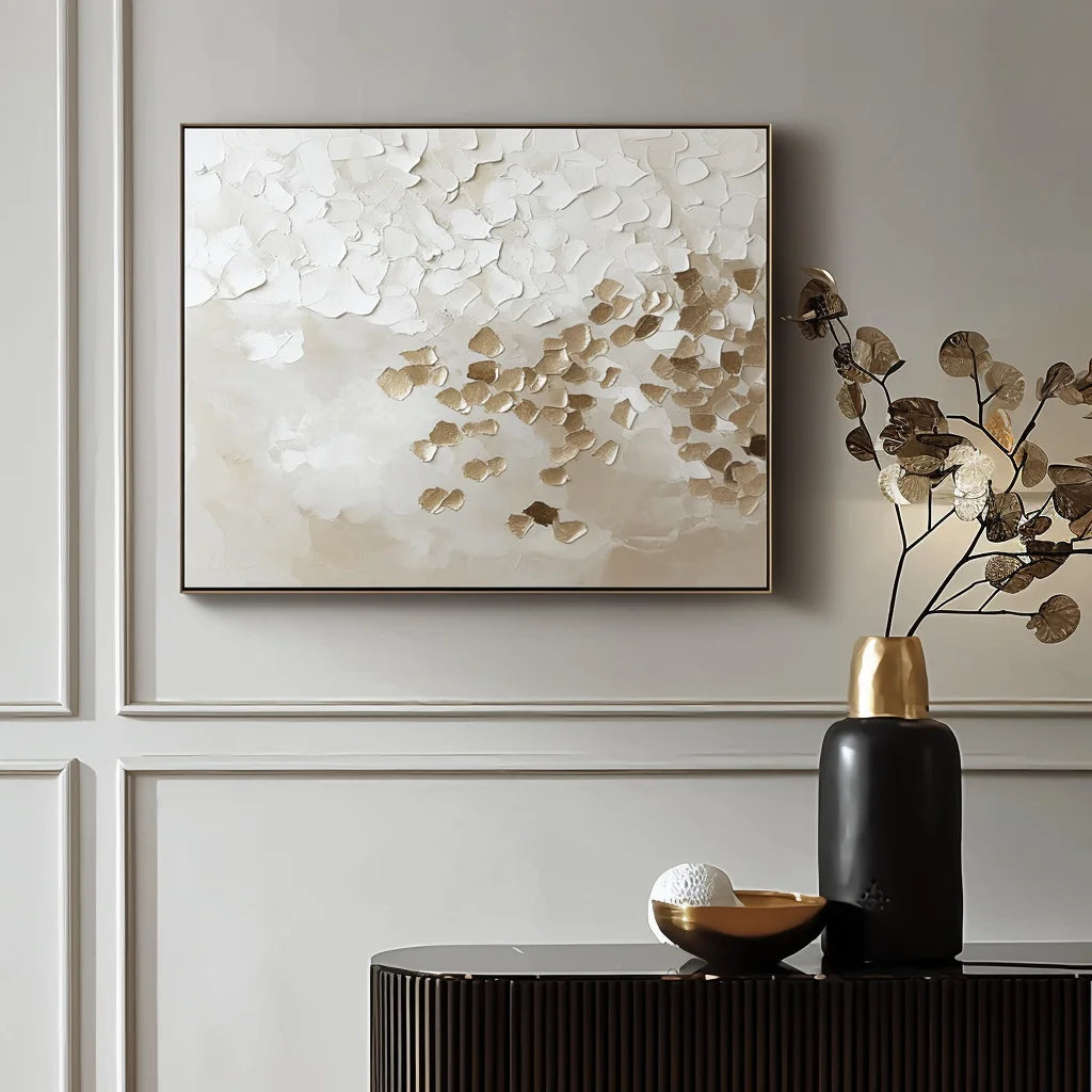 Multicolor And Gold Impasto Painting Abstract Texture Wall Art - Artwallpainting