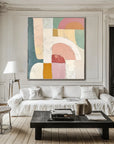 Multicolor Arches Of Serenity - Geometric Abstract Soft Color Block Texture Wall Art - Artwallpainting