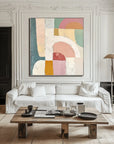 Multicolor Arches Of Serenity - Geometric Abstract Soft Color Block Texture Wall Art - Artwallpainting