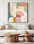 Multicolor Arches Of Serenity - Geometric Abstract Soft Color Block Texture Wall Art - Artwallpainting