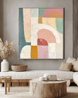 Multicolor Arches Of Serenity - Geometric Abstract Soft Color Block Texture Wall Art - Artwallpainting