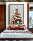 Multicolor Artextured Festive Glow | Textured Christmas Tree Oil Painting - Artwallpainting