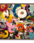 Multicolor Artextured Pop Carnival | Bold Abstract Circular Pop Art Painting - Artwallpainting