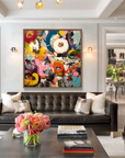 Multicolor Artextured Pop Carnival | Bold Abstract Circular Pop Art Painting - Artwallpainting