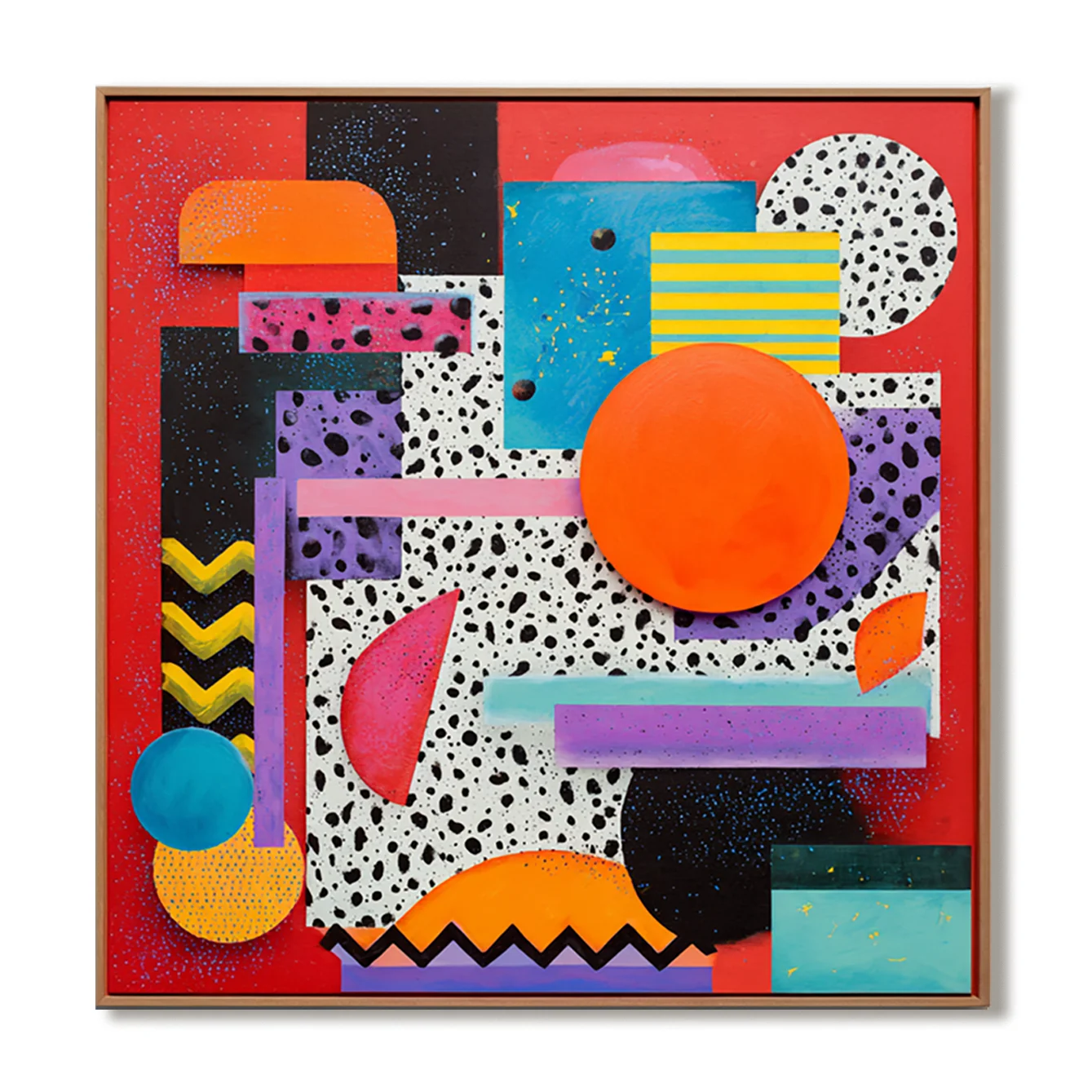Multicolor Artextured Pop Dimension | Vibrant Retro Geometric Pop Art Canvas - Artwallpainting